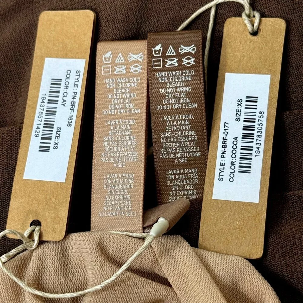 SKIMS Summer Mesh‎ Brief Lot of 2 Clay Cocoa XS